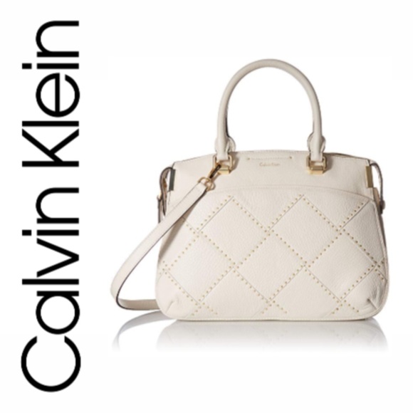 Calvin Klein Handbags - Calvin Klein Raelynn Pebble Leather Stud Satchel